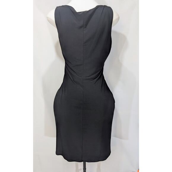 Ralph Lauren Black and White Draped Waist Sleeveless Sheath Dress Size 12 - Picture 3 of 8